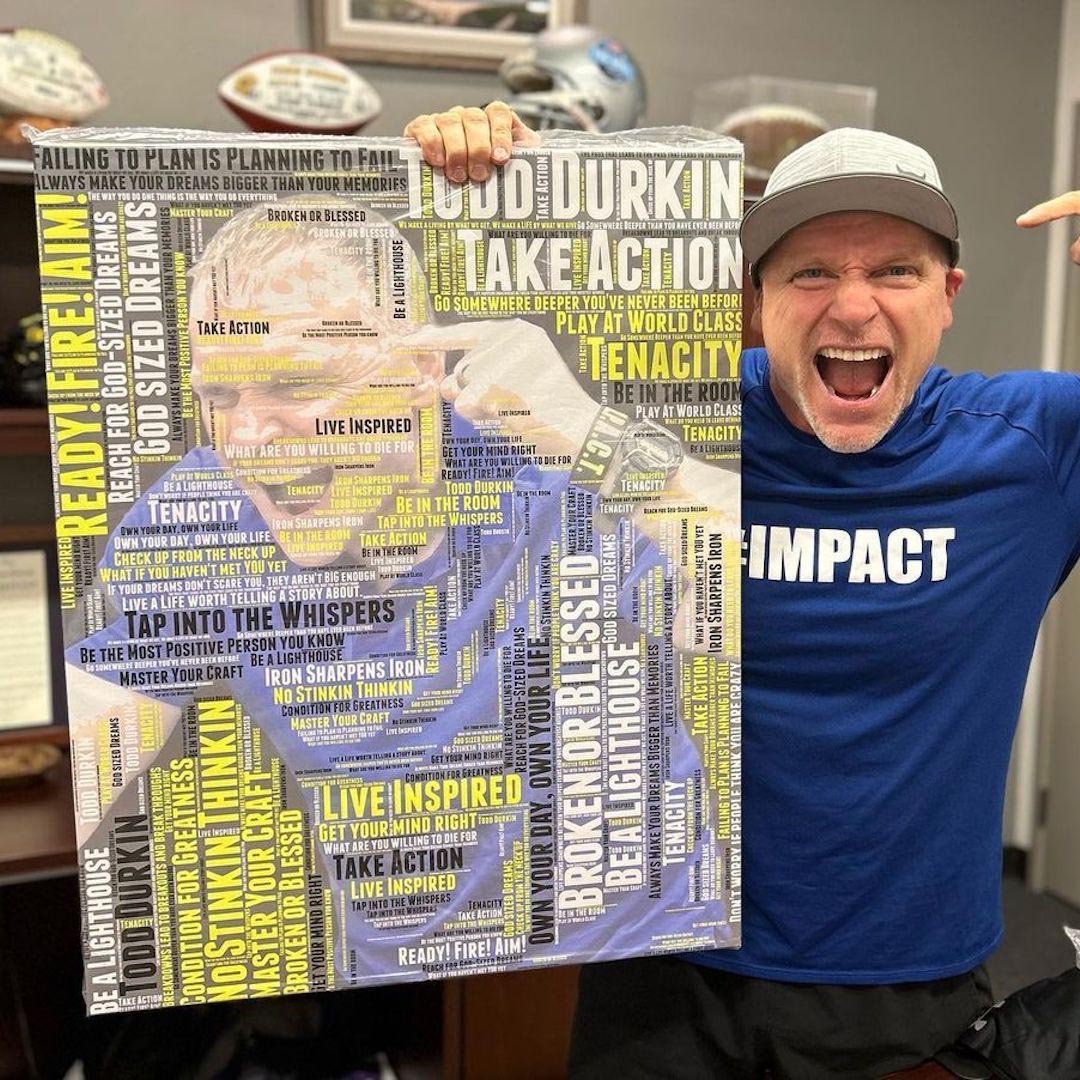 Todd Durkin with his motivational manifesto mosaic
