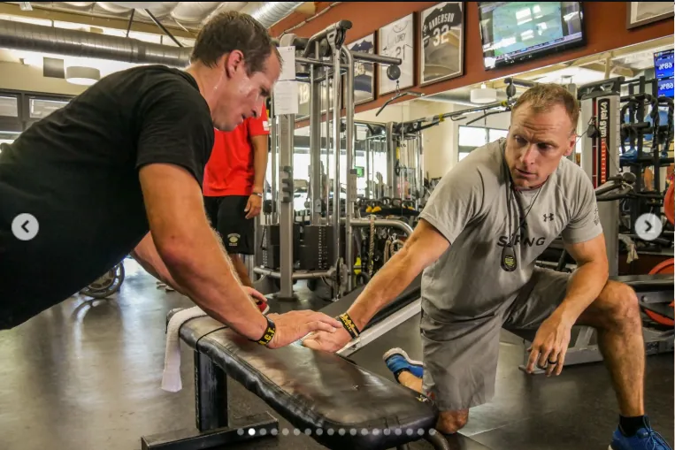 Todd Durkin coaching Drew Brees through a training session
